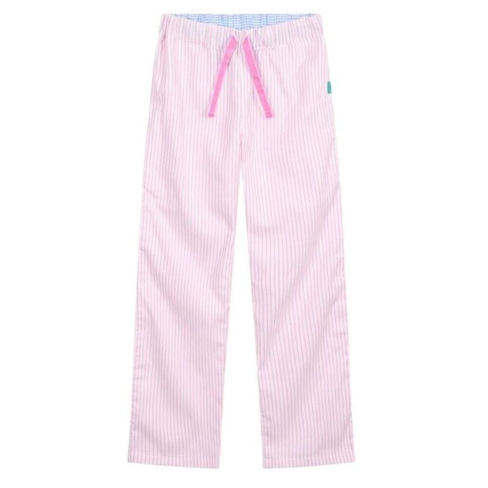 Loungers Womens/Ladies Natural Cotton Striped Lounge Pants / Pink/White